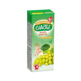 Сок Маленькое Счастье яблочно-виноградный осветленный 200 мл