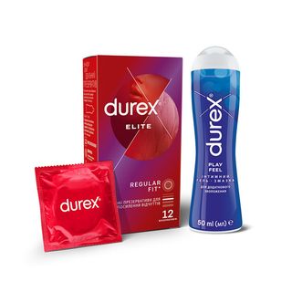 Змазка DUREX Play Feel 50 мл + Презервативи DUREX Elite 12 шт