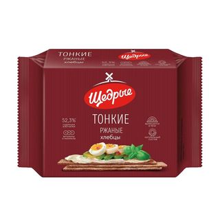 Хлебцы Щедрые Ржаные Тонкие 170 Г