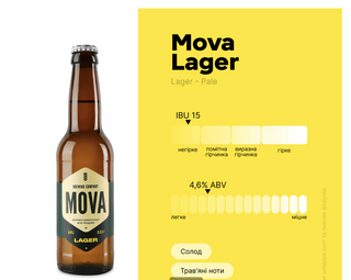 Пиво MOVA Lager 0,33л