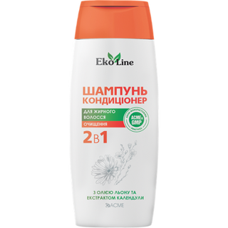 Шампунь-кондиціонер EkoLine 2в1 з олією льону та екстрактом календули 250 мл