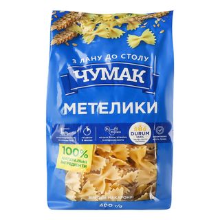 Макарони ЧУМАК Метелики / 400 г фас./ 24 шт