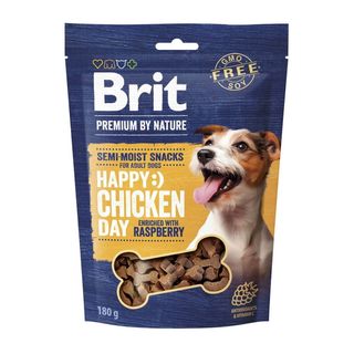 Ласощі Brit Premium Semi-moist Snacks Chicken with Raspberry напіввологі д/cобак з куркою і малиною 180 г