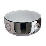 Миска керамічна для котів 0,3л/11см срібна/біла