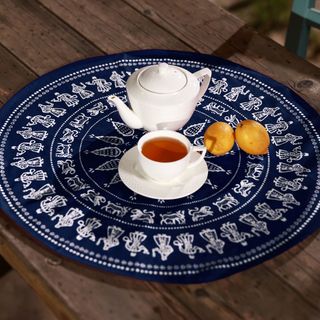 მრგვალი დასაფენი "სამეფო" ლურჯი