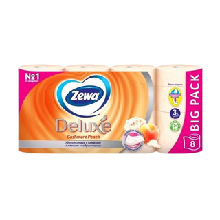 Бумага Туалетная Zewa Deluxe Cashmere Рeach 3сл., 8 рул.