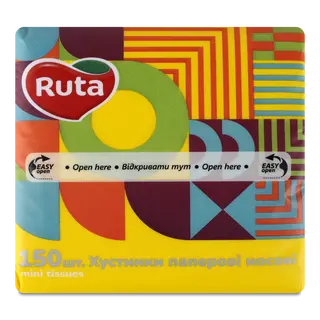 Хустинки носові Ruta Mini Tissues без аромату 2-шарові 150шт