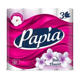 ტუალეტის ქაღალდი "პაპია" სურნელოვანი, 3 ფენა, 32ცალი / 4604857001768
