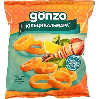 Кукурудзяні кільця Гонзо 40г кальмар