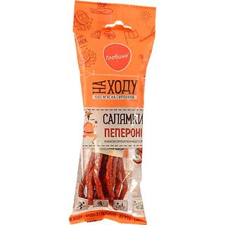 Ковбаски Глобiно 85гр салямки пепероні с.к в.с газ.пак БЕЗ ГМО