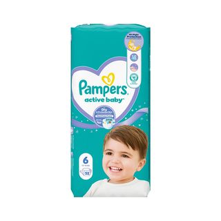 პამპერსი - Pampers აქტივი ბავშვის საფენი ზომა 6 52 ცალი ჯამბო 4346/8533