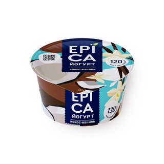 Йогурт EPICA с кокосом и ванилью 6,3%, 130г