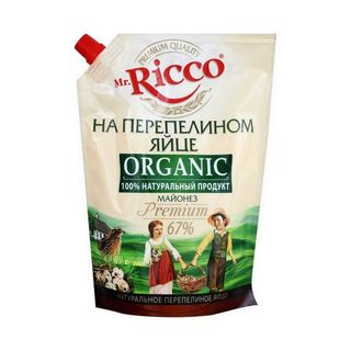 Mr.Ricco, Майонез Mr.Ricco 800Гр На Перепелином Яйце, шт, ШК: 4604075031783