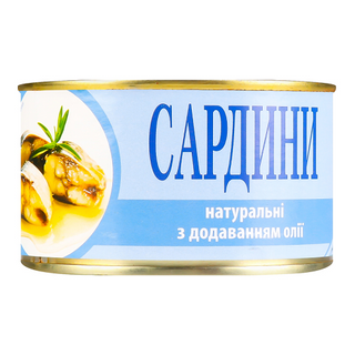 Сардина ІРФ з Додаванням Олії Натуральна ж/б 230г