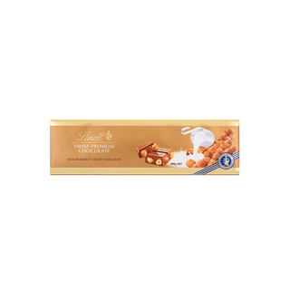LINDOR რძიანი შოკოლადის ფილა თხილით 300გ/7610400013864