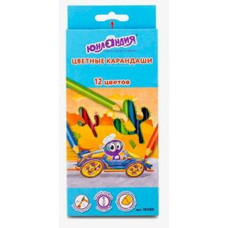 КАРАНДАШИ ЦВЕТНЫЕ ЮНЛАНДИЯ ВОЗДУШНЫЙ ШАР АРТ181688 12ЦВ