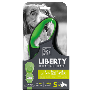 ძაღლის რეგულირებადი საბელი, რულეტი LIBERTY - S (მწვანე )