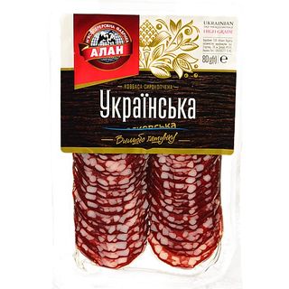 Ковбаса Алан 80г українська с.к