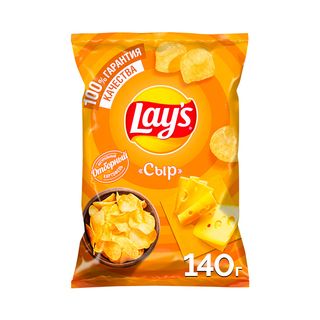 Lays Чипсы, Чипсы Lays 140Гр Сыр, шт, ШК: 4690388111359
