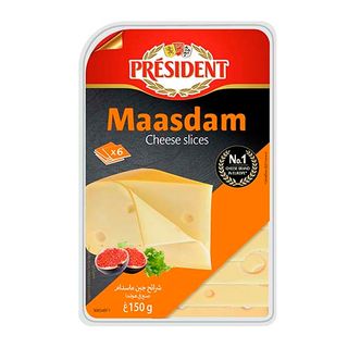 პრეზიდენტი ყველი მაზდამი ნაჭრები 48% 150 გ.