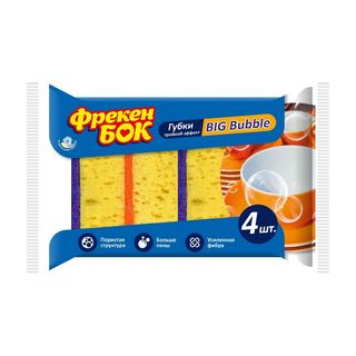 Фрекен Бок, Губки Кухонные Фрекен Бок 4Шт Big Bubble, шт, ШК: 4823071635485