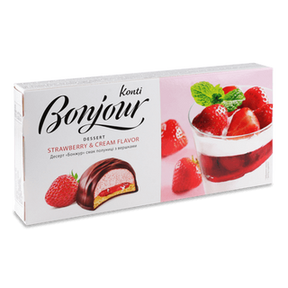Десерт Konti Bonjour зі смаком полуниці з вершками (232г)