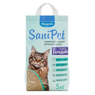 Наповнювач бентоніт SANI PET середня гранула 5кг NEW