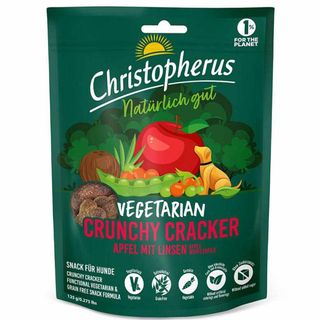 Ласощі Christopherus Vegetarian Crunchy Cracker для собак вегетаріанські крекер з яблуком і сочевицею 125 г