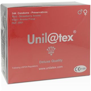 UNILATEX Red-Strawberry Condoms 144 Units (8437004395214)