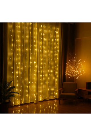 გარე/შიდა განათება, 320LED,მიკროთბილი განათება,3მX2მ,8ფუნქციით,გადამყვანით და 2.5მ კაბელით		