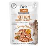 Корм вологий Brit Care Kitten Fillets in Gravy Savory Salmon д/кошенят філе в соусі лосось 85 г