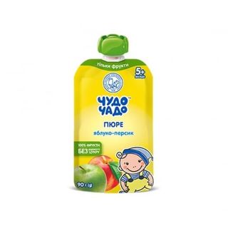 Пюре 90 г Чудо-чадо яблуко-персик з цукром 