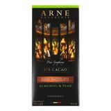 Шоколад Arne чорний 57% з мигдалем та грушею 100г