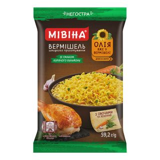 Страва ш/п МІВІНА Вермішель смак кур.бульйону н/г / 59.2г