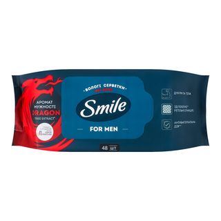 Серветки вологі Smile/Чиста Перемога 48 шт. з екстрактом дерева дракона
