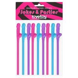 LOVETOY WILLY STRAWS VARIOUS COLORS PACK OF 9 (6970260908825)