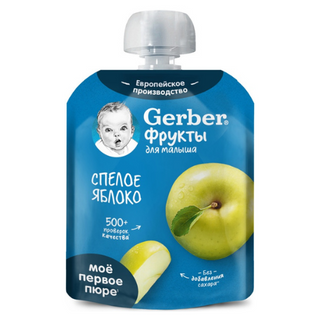 გერბერი - პაუჩი ვაშლი /4თვ+/ 90გრ 9626 Nestle - Gerber pouch apple /4 months+/ 90g