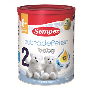 სემპერი - რძე ნუტრადეფენსი 2 /6-12თვ/ 400გრ 1215 Semper ND 2