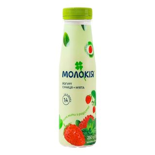Йогурт Молокія Суниця-М'ята п/пл 1.4% 250г