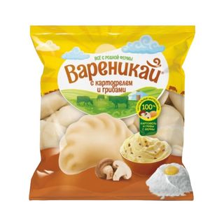 ВАРЕНИКИ ВАРЕНИКАЙ 350ГР С КАРТОФЕЛЕМ И ГРИБАМИ, ШК: 4870209412692