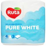 Папір туалетний Ruta Pure White Premium 3-шаровий білий 4 шт