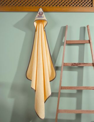 პირსახოცი - BABY ZOO BABY HOODED TOWEL  YELLOW 90X90