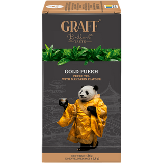 Чай пуер Graff Золотий Пуер з мандарином 20 саше по 1,8 г