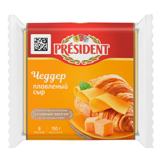 მდნარი  ყველი 40% ბუტერბროდის ოსტატი ჩედარი /პრეზიდენტი/ 150გრ