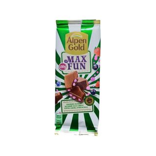 Шоколад Alpen Gold Макс Фан молочный с фруктово-ягодными кусочками, 130 г