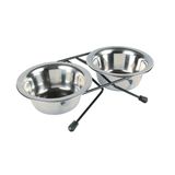 Підставка під миски + миски металеві 2?0,2 л