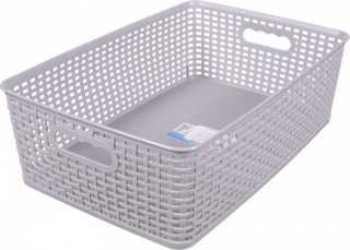 Кошик PRAKTYCZNA пластик. Максі, 12 л, 40х26,5х12,5 см, світло-сірий арт. 4K4893 И893