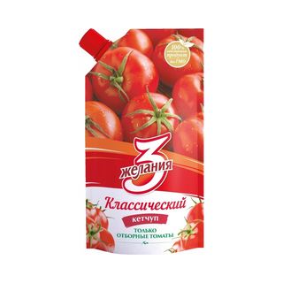 3 Желания, Кетчуп 3 Желания 250Гр Классический С Дозатором, шт, ШК: 4870035002692