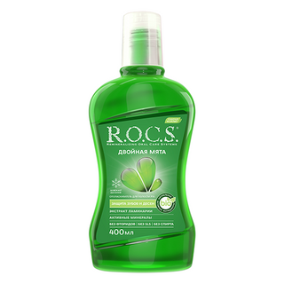 როქსი - პირის ღრუს სავლები ორმაგი პიტნა 400მლ 2702 R.O.C.S. Mouthwash double mint. 400 ml. 2702