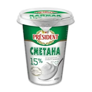 Сметана President 15% 400 Гр Ст